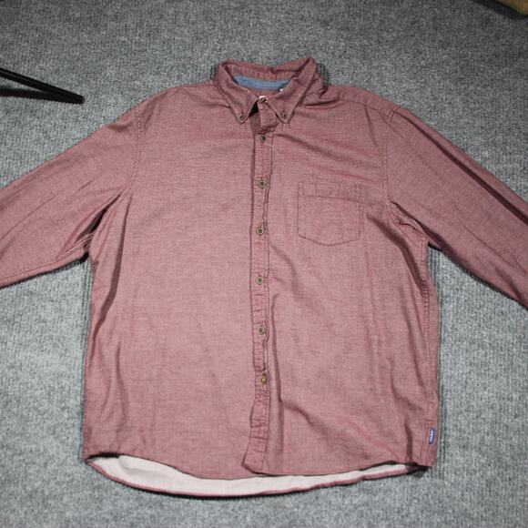 ROWN Button Down Shirt Mens Extra Large Burgundy Casual Dress Shirt Solid - Picture 2 of 7